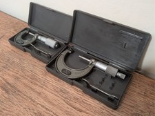Mitutoyo Micrometer x 2  Lot – 1"–2" Imperial + 0–25mm Metric Made in Japan