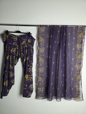 Ladies Indian Shalwar Salwar Trousers And Matching Scarf Dupatta Size Large 14