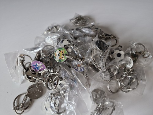 Metal trolley coin keyrings - metal,