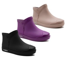 Womens Ankle Wellies Boots Short Slip On Waterproof Ladies Rain Wellington Boots