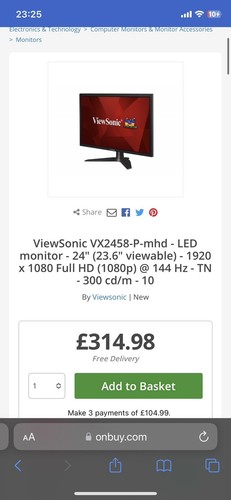 Viewsonic monitor vx2458 mhd - viewsonic,