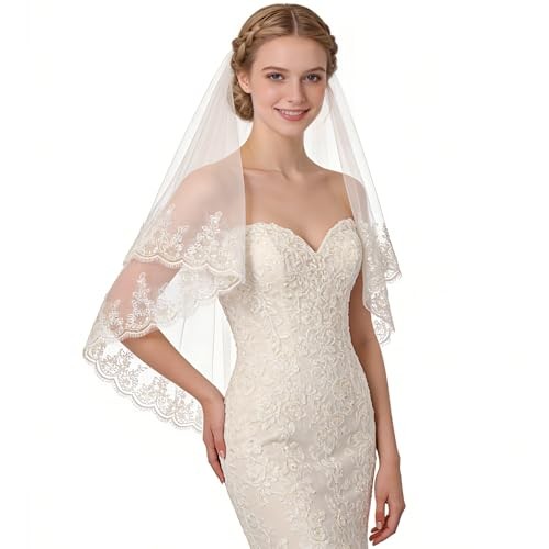 Lace wedding veil tier - wedding,
