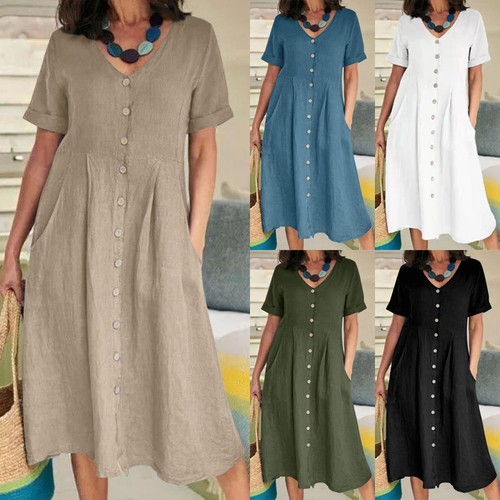 Womens linen cotton casual - cotton,