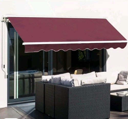 Red canvas wavy valance - canvas,