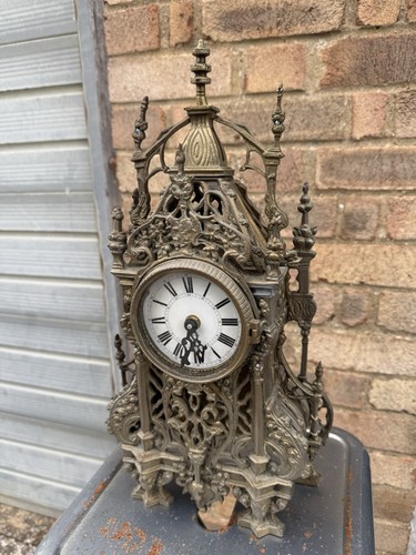 Indian brass clock quartz - indian,