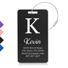 Personalised Engraved Luggage Tag Suitcase Travel Name Address ID Baggage Labels