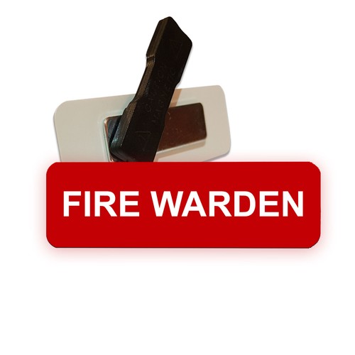 Magnet fire warden red badge - fire,