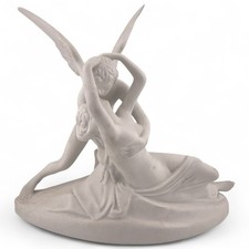 Royal Dux - White Bisque Sculpture ‘Psyche Revived by Cupid's Kiss’ Figure W22cm