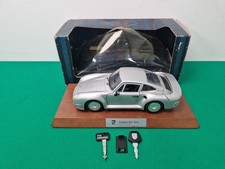 TONKA POLISTIL 1:18 Silver Porsche 959 Die-Cast Car on Stand in Box