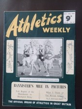 Athletics Weekly 1954 Full year INCLUDING BANNISTER FOUR MINUTE MILE  MAGAZINES