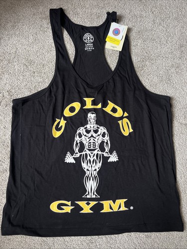 Golds gym vest black large - black,