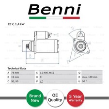 Starter Motor Benni Fits