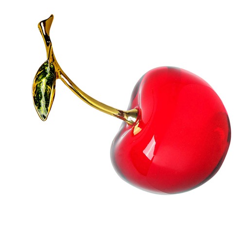 Small crystal cherry ornament - crystal,