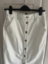 Phase Eight White Denim Skirt