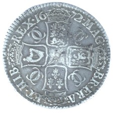 A Very Nice British Pre Decimal Silver 1672 King Charles II Full Crown Coin