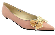 SACHA OF LONDON 88E223 SALMON PINK PATENT FLAT LADIES SHOES WOMANS UK 3 - EUR 36