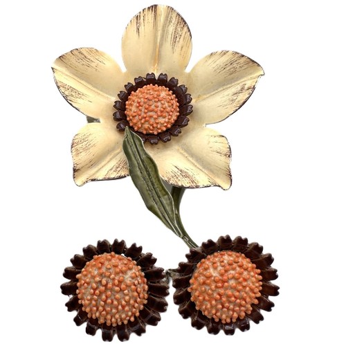 Vintage floral earrings brooch - vintage,