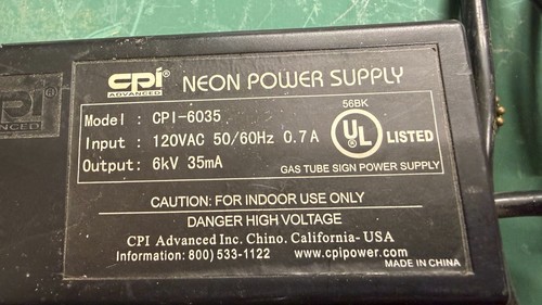 Cpi 6035 neon - 6035, transformer