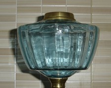 Vintage Blue Glass Oil Lamp