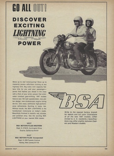 1967 bsa lightning - bsa,