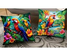 2 X Bright Colourful Parrots