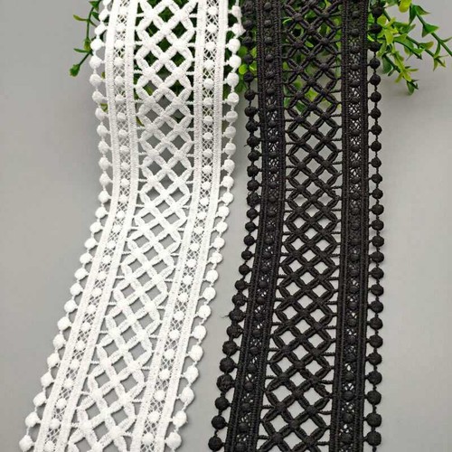 Crocheted lace fabric trim - crocheted,