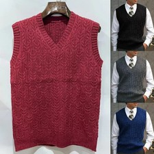 Mens Knitted Vest V-Neck