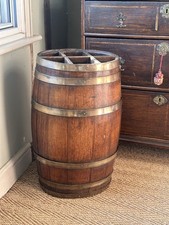 19th Century Country House Coopered Oak Barrel Stick Stand