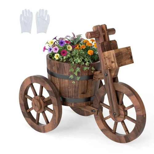 Barrel tricycle planter - tricycle,