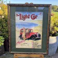 Vintage Advertising Poster The Light Car Magazine Austen 7 Classic Cars