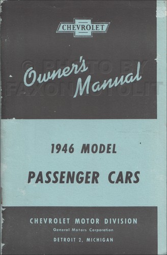 1946 chevy car owners manual - car,