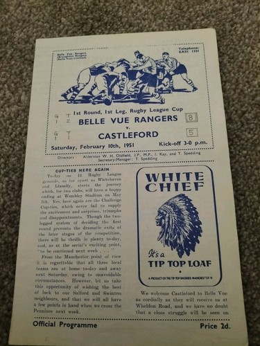 Vintage rugby league programme - rugby,