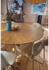 Round Oak Veneer Dining Table