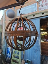 Antique Whaling Ships Gimbal Gimble Globe Oil Lamp Light Metal