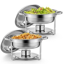 2 Set/PCS 5QT Chafing Dish Buffet Stainless Steel Food Warmers Party 4.5L