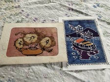2 Batik Fabric Card Panels . Perfect To Frame .