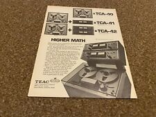 JBF55 ADVERT 11X8 TEAC SIMUL-TRACK TCA 40 41 & 42 REEL TO REEL TAPE RECORDERS