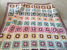 HAND CROCHET BLANKET 42 x 42 INCHES - CREAM BACKGROUND