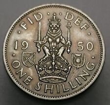Great Britain One Shilling 1950 Copper-nickel Coin George VI Scottish Crest C207