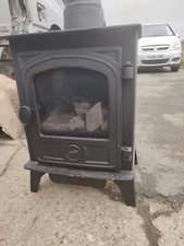 REDUCED HUNTER HAWK 4 GAS FIRED WOODBURNER LOG EFFECT FIRE STOVE HEATER REDUCED