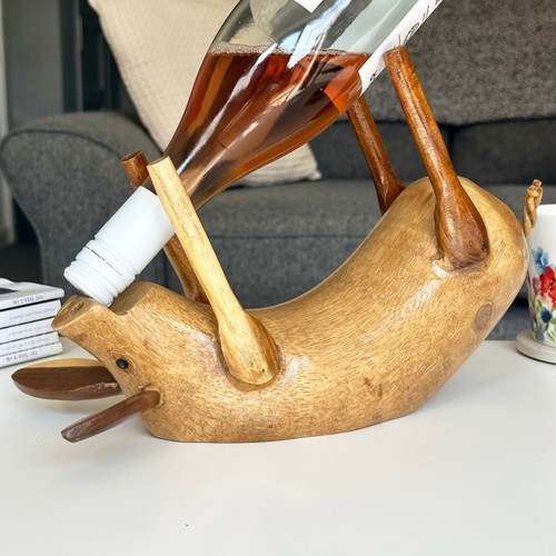 Drunken pig wine - bottle, holder