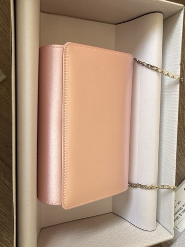 Rainbow satin pink clutch bag - satin,