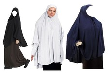 Khimar Black White Navy Long