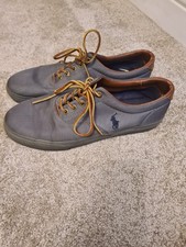 Polo Ralph Lauren Vaughn Leather-Trim Canvas Trainers – UK 10 (Used)