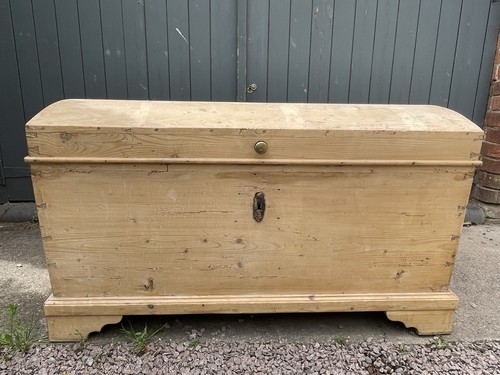 Solid pine antique chest trunk - antique,