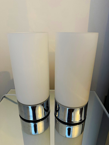 Pair modern white chrome - pair, &