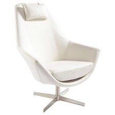 DFS Pivot II White Faux Leather Swivel Accent Chair RRP £299