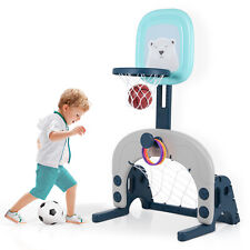 3-In-1 Activity Centre Basketball Hoops Sports Adjustable Play Game In/Outdoor