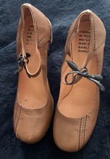 Harlot Brown Leather Court Shoes Size 7/40 Brown Leather New