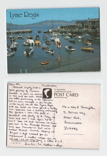 Postcard lyme regis harbour - -,